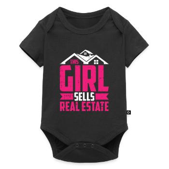 Agent immobilier Fille - Body à manches courtes Premium Bébé - noir - Devant