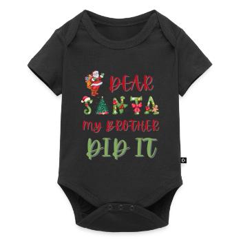 Dear Santa My Brother Did It Funny Christmas - Baby Premium short-sleeve bodysuit - black - Front