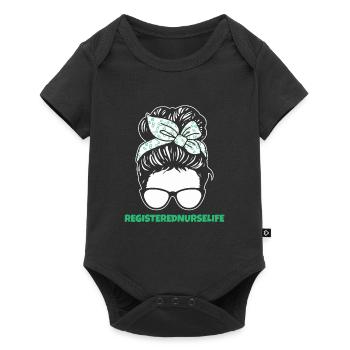Krankenschwester - Baby Premium Kurzarmbody - Schwarz - Vorne