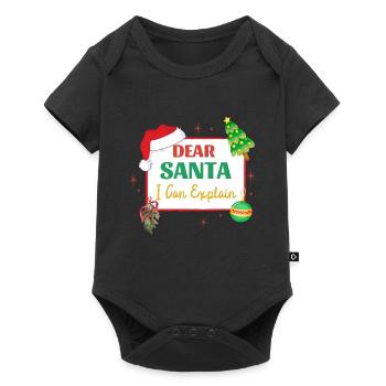 Dear Santa I Can Explain Funny Christmas - Baby Premium short-sleeve bodysuit - black - Front