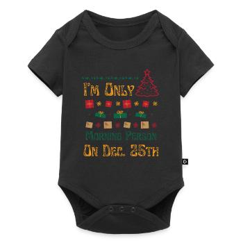 Je ne suis qu’une personne du matin le 25 décembre - Body à manches courtes Premium Bébé - noir - Devant