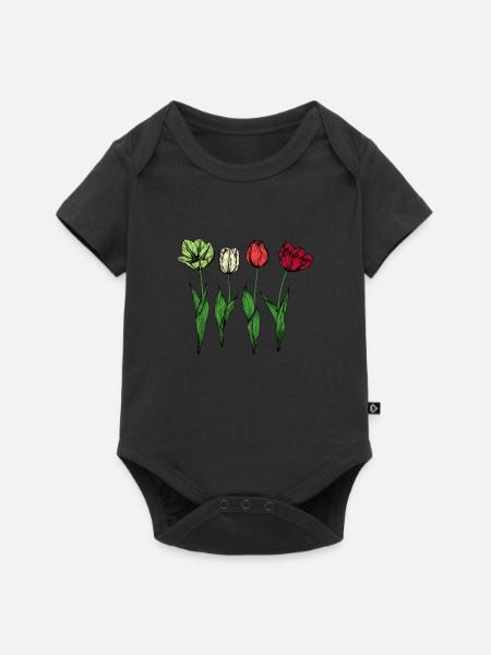 Tulpen Tulpen - Baby Premium Kurzarmbody - Schwarz