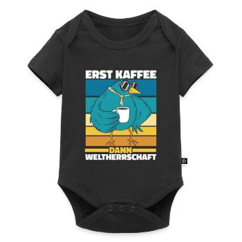 Vogel Ornithologe Kaffee Sonnenbrille - Baby Premium Kurzarmbody - Schwarz - Vorne