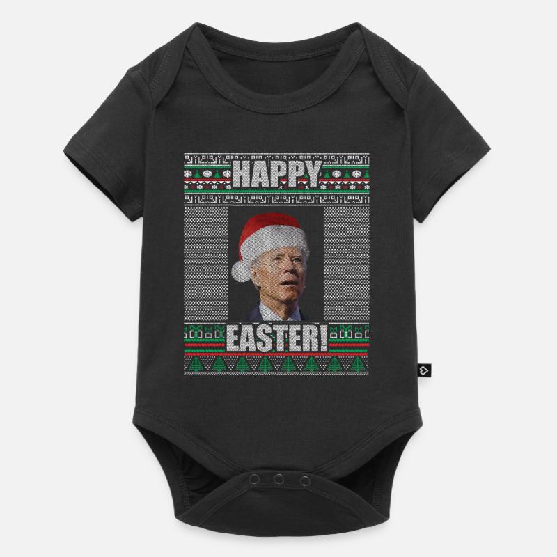 Lustiger Biden Hässlicher Weihnachtspullover Frohe Ostern - Baby Premium Kurzarmbody - Schwarz