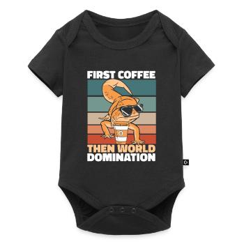 Gecko Lizard Coffee Lunettes de soleil - Body à manches courtes Premium Bébé - noir - Devant