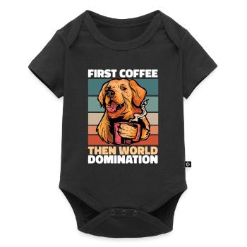 Café Golden Retriever - Body à manches courtes Premium Bébé - noir - Devant