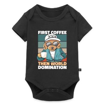 Lunettes de soleil Poodle Coffee - Body à manches courtes Premium Bébé - noir - Devant