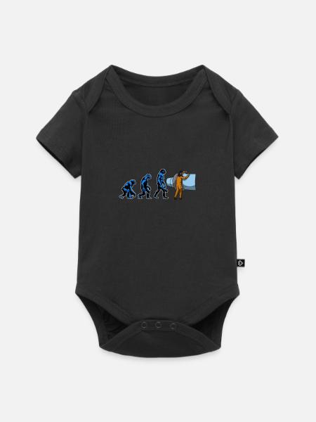 Flugzeug Mechaniker Evolution - Baby Premium Kurzarmbody - Schwarz