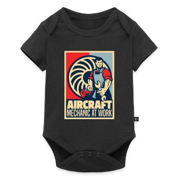 Aircraft Mechanic - Baby Premium short-sleeve bodysuit - black - Front