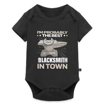 Enclume de forgeron métallurgiste - Body à manches courtes Premium Bébé - noir - Devant