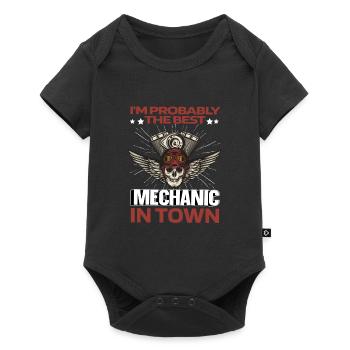 Motorcycle Mechanic Skull - Baby Premium short-sleeve bodysuit - black - Front