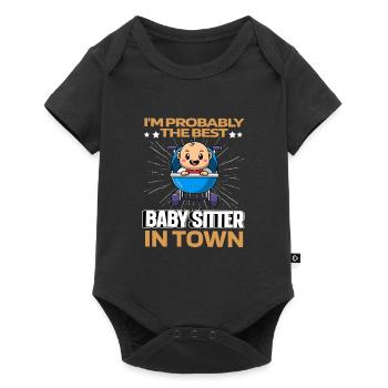 Babysitter Witzig - Baby Premium Kurzarmbody - Schwarz - Vorne