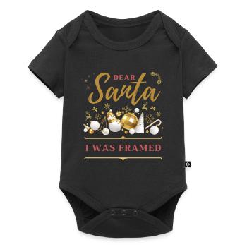 Funny Christmas Saying Dear Santa I Was Framed - Baby Premium short-sleeve bodysuit - black - Front