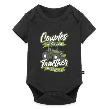 Couple d’agriculteurs - Body à manches courtes Premium Bébé - noir - Devant