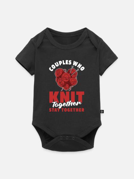 Stricken Paar - Baby Premium Kurzarmbody - Schwarz