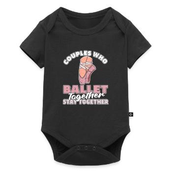 Ballet Balerina Couple - Body à manches courtes Premium Bébé - noir - Devant