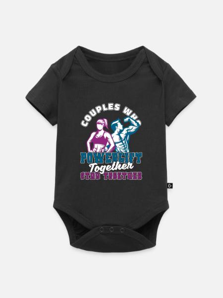 Powerlifting Powerlifter Paar - Baby Premium Kurzarmbody - Schwarz