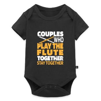 Flutist Flute Pair - Baby Premium short-sleeve bodysuit - black - Front