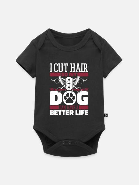 Barber Barbershop Hund - Baby Premium Kurzarmbody - Schwarz