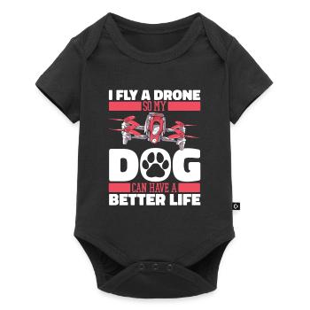 Drone Quadcopter Dog - Baby Premium short-sleeve bodysuit - black - Front