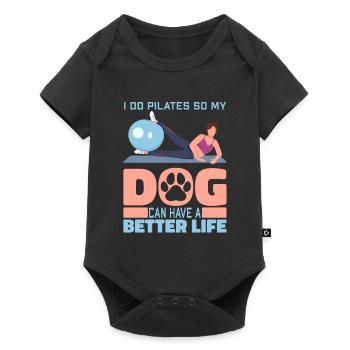 Chien de Pilates - Body à manches courtes Premium Bébé - noir - Devant