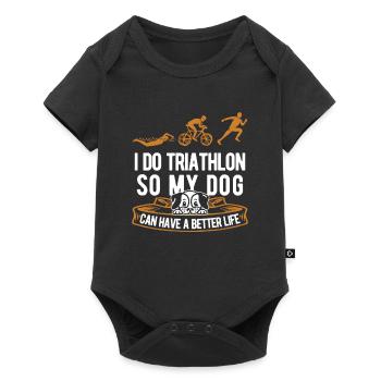 Triathlon Triathlete Dog - Baby Premium short-sleeve bodysuit - black - Front