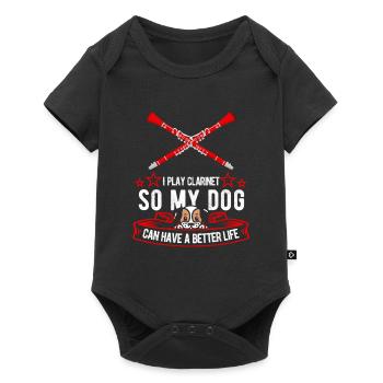 Clarinet Clarinetist Dog - Baby Premium short-sleeve bodysuit - black - Front