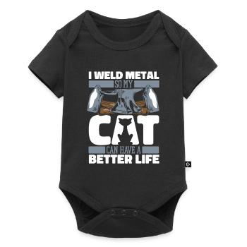 Forgeron Métallurgiste Chat - Body à manches courtes Premium Bébé - noir - Devant