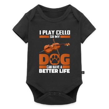 Cello Cellist Dog - Baby Premium short-sleeve bodysuit - black - Front