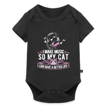 Ingénieur du son Ingénieur Cat - Body à manches courtes Premium Bébé - noir - Devant