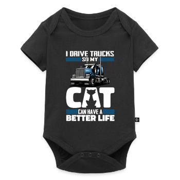 Truck Driver Trucker Truck Driver Cat - Baby Premium short-sleeve bodysuit - black - Front