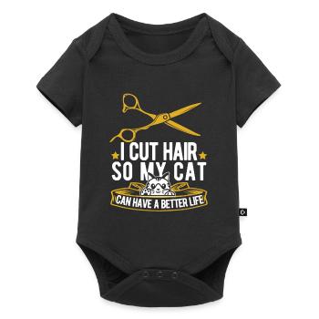 Barber Barbershop Cat - Baby Premium short-sleeve bodysuit - black - Front