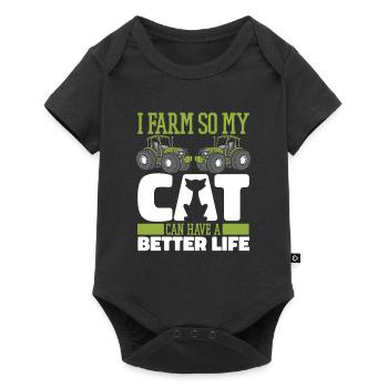Agriculteur Agriculteur Chat - Body à manches courtes Premium Bébé - noir - Devant