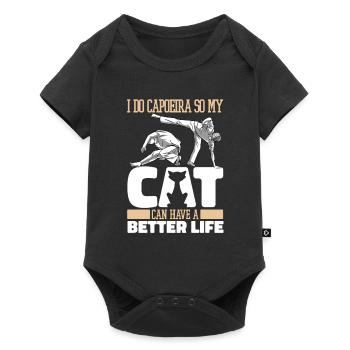 Capoeira Martial Dance Cat - Baby Premium short-sleeve bodysuit - black - Front