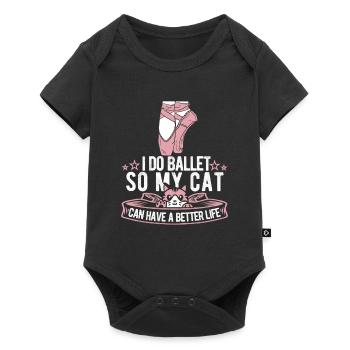 Ballet Balerina Chat - Body à manches courtes Premium Bébé - noir - Devant