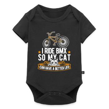 Bmx Bmx Biker Cat - Baby Premium short-sleeve bodysuit - black - Front