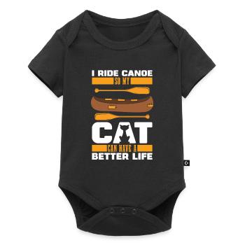 Canoë Canoéiste Chat - Body à manches courtes Premium Bébé - noir - Devant