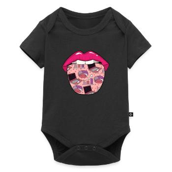 Data Science Data Analyst Lippen - Baby Premium Kurzarmbody - Schwarz - Vorne