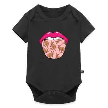 Kangaroo tongue - Baby Premium short-sleeve bodysuit - black - Front