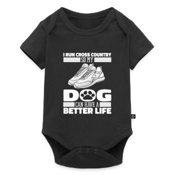 Xc Runner Cross Country Running Dog - Baby Premium short-sleeve bodysuit - black - Front