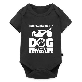 Chien de Pilates - Body à manches courtes Premium Bébé - noir - Devant