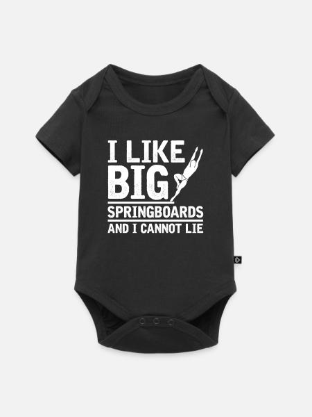 Turmspringen Turmspringer Lustig - Baby Premium Kurzarmbody - Schwarz