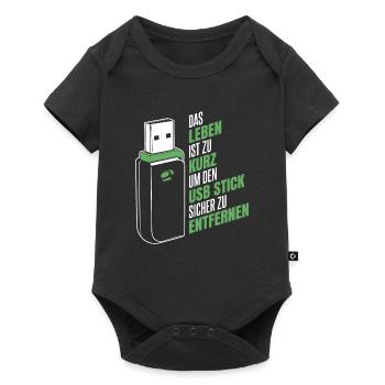 Entwickler Coder Programmierer USB - Baby Premium Kurzarmbody - Schwarz - Vorne