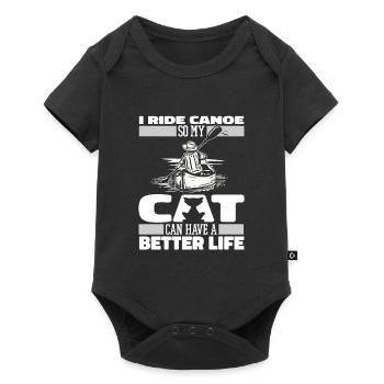 Canoë Canoéiste Chat - Body à manches courtes Premium Bébé - noir - Devant