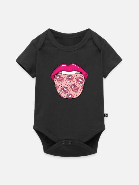 Schaf Zunge - Baby Premium Kurzarmbody - Schwarz