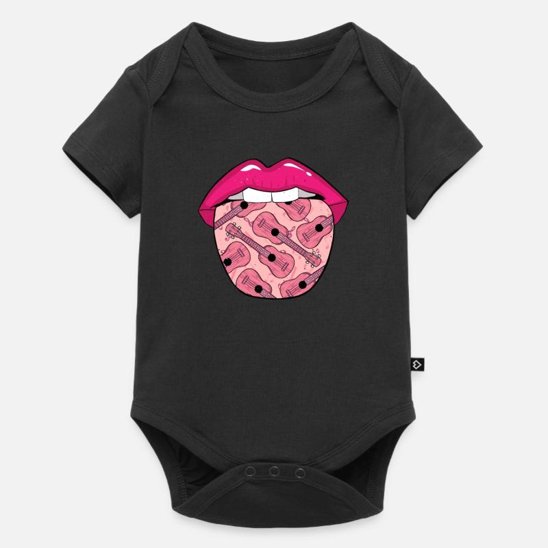 Ukulele Lips - Baby Premium short-sleeve bodysuit - black