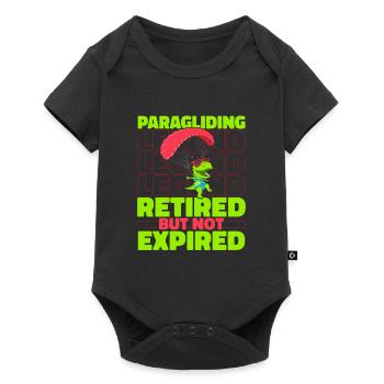 Paragleiter Paragleiten Dino - Baby Premium Kurzarmbody - Schwarz - Vorne