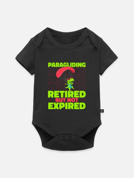 Paragleiter Paragleiten Dino - Baby Premium Kurzarmbody - Schwarz