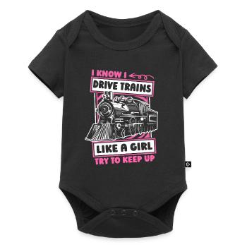 Train driver girl train driver - Baby Premium short-sleeve bodysuit - black - Front