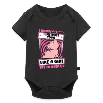 Yoga Teacher Yoga Instructor Girl - Baby Premium short-sleeve bodysuit - black - Front